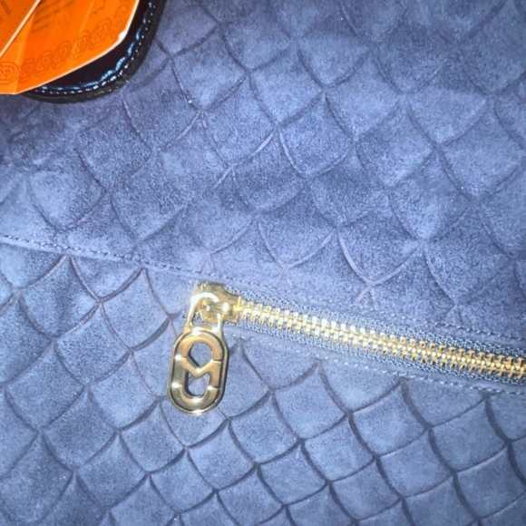😍NWT Marino Orlandi Made in Italy Blue Suede Purse - Picture 6 of 15